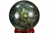 Flashy, Polished Labradorite Sphere - Great Color Play #105788-1